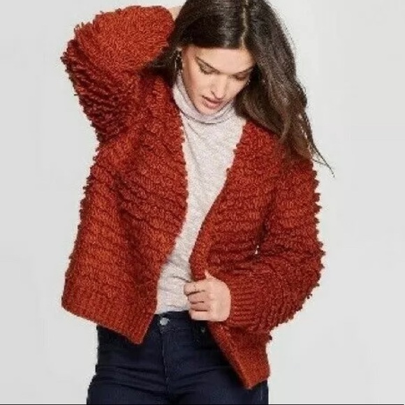 black loopy cardigan